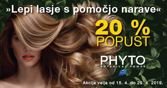 Nega las in lasišča Phyto vam je na voljo 20% ugodneje.