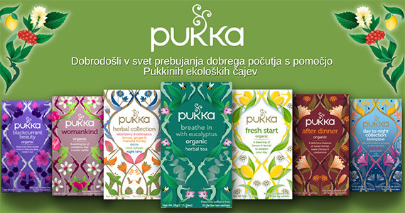 Zaživite z močjo ekoloških zelišč. Ob nakupu izdlekov Pukka nad 15€ prejmete darilo: kovinsko škatlico.