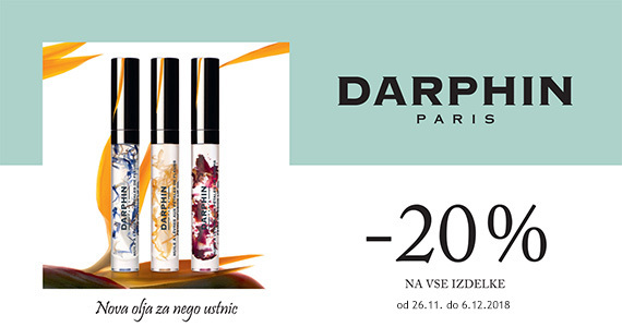 Kozmetika Darphin vam je na voljo 20% ugodneje.