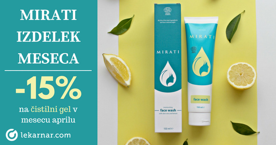 Začnite dan z osvežujočim jutrom, Mirati čistilni gel za obraz vam je na voljo 15% ugodneje.
