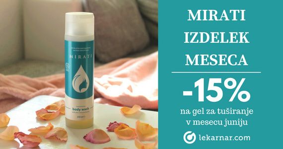 Nepogrešljiva poletna osvežitev - Mirati gel za tuširanje vam je na voljo 15% ugodneje.