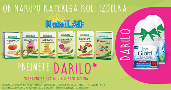 Ob nakupu vsakega prehranskega dopolnila Nutrilab prejmete darilo.