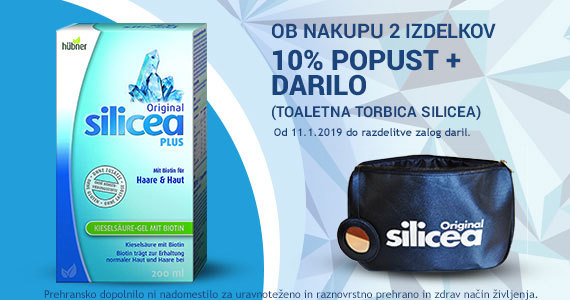 Silicea Balzam z Biotinom vam je v paketu na voljo 10% ugodneje + Darilo: Toaletna torbica.