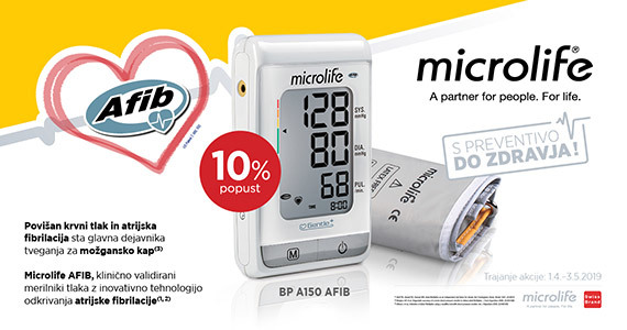 Microlife BP A150 AFIB nadlaktni merilnik krvnega tlaka vam je na voljo 10% ugodneje.