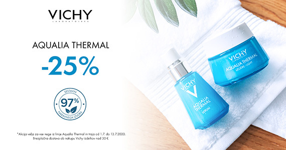 Vichy Aqualia Thermal vam je na voljo 25% ugodneje + Brezplačna poštnina ob nakupu Vichy izdelkov v skupni vrednosti nad 30€.