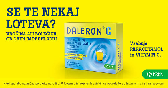 Ob vročini in bolečinah pri gripi in prehladu vzemimo Daleron C.