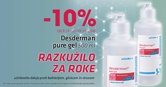 Desderman Pure gel vam je na voljo 10% ugodneje.