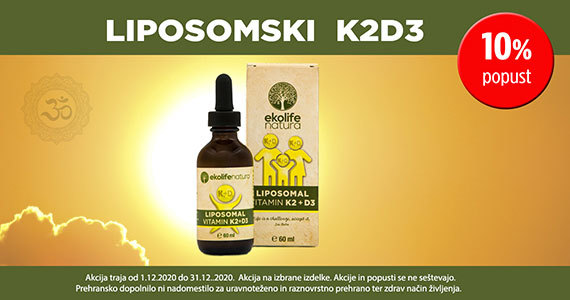 Ekolife Natura liposomski vitamin K2 in D3 vam je na voljo 10% ugodneje.