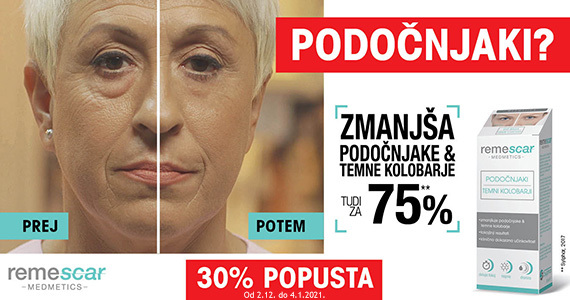 Remescar krema za podočnjake vam je na voljo 30% ugodneje.