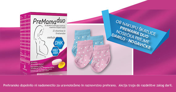 Ob nakupu Premama Duo prejmete darilo: Otroške nogavičke.