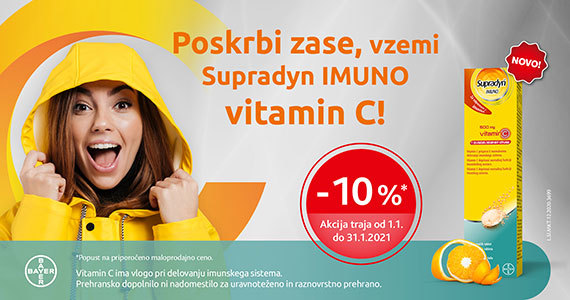 Supradyn Imuno Vitamin C vam je na voljo 10% ugodneje.
