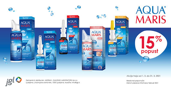 Vsi izdelki Aqua Maris so vam na voljo 15% ugodneje.