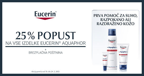 Eucerin Aquaphor vam je na voljo 25% ugodneje + Brezplačna poštnina.