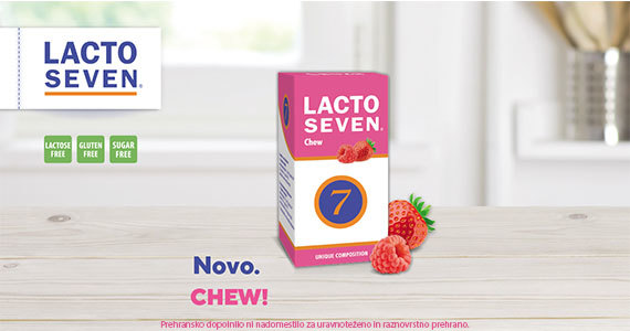 Novost na Lekarnar.com: Lactoseven Chew Vitabalans, žvečljive tablete.