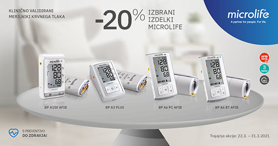 Izbrani Microlife merilniki krvnega tlaka na voljo 20% ugodneje. - Slika 1