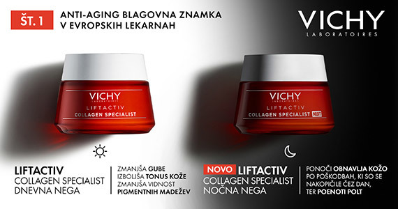 Vichy Liftactiv Collagen Specialist dnevna nega in nočna nega - Št. 1 anti-aging blagovna znamka v evropskih lekarnah.