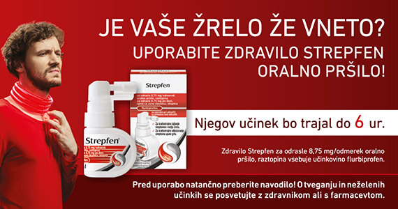 Je vaše žrelo vneto? Uporabite zdravilo Strepfen oralno pršilo!