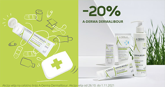 Vsi izdelki A-Derma Dermalibour so vam na voljo 20% ugodneje.