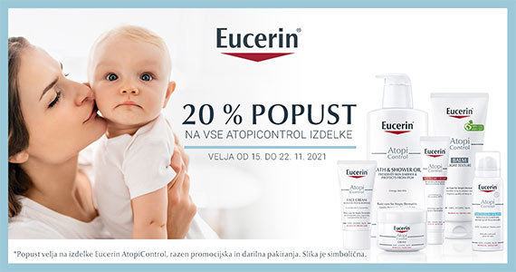 Vsi izdelki Eucerin Atopicontrol so vam na voljo 20% ugodneje.