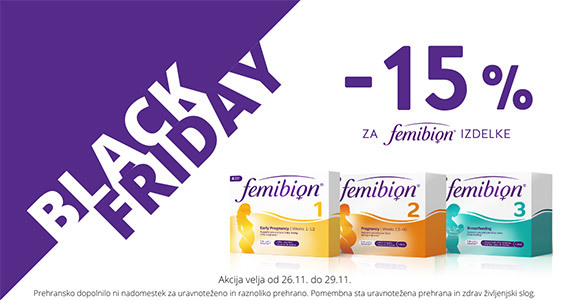 Femibion Črni petek na Lekarnar.com - Vsi izdelki Femibion so vam na voljo 15% ugodneje.