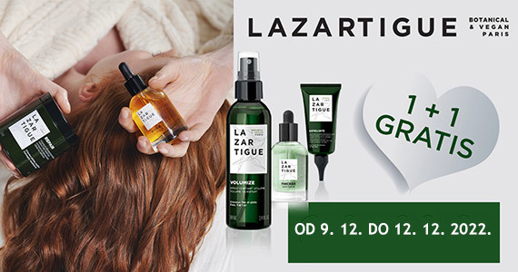 Vsi izdelki Lazartigue so vam na voljo v posebni ponudbi: dva za ceno enega.