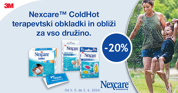 Celotna linija izdelkov Nexcare vam je na voljo 20% ugodneje.