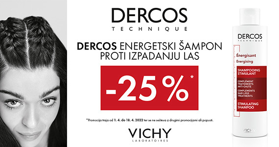 Vichy Dercos Aminexil Energisant šampon proti izpadanju las vam je na voljo 25 % ugodneje + Brezplačna dostava.