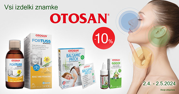Vsi izdelki Otosan so vam na voljo 10% ugodneje.