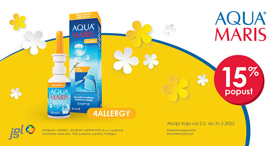 Aqua Maris 4allergy pršilo za nos vam je na voljo 15% ugodneje.