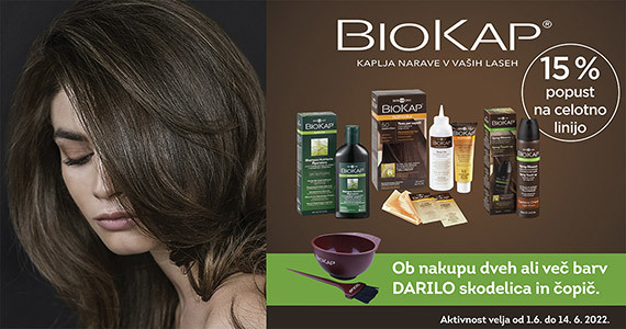 Vsi izdelki BioKap so vam na voljo 15% ugodneje + Darilo ob nakupu dveh ali več barv BioKap
