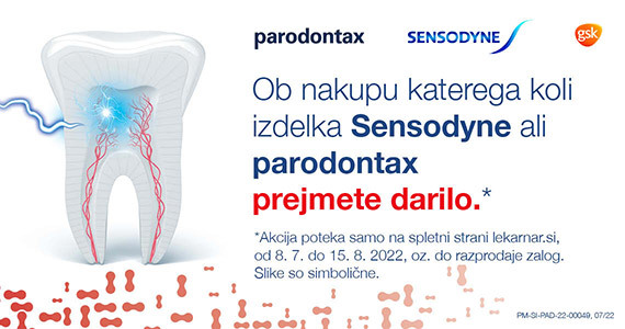 Ob nakupu katerega koli izdelka Sensodyne ali parodontax prejmete darilo.