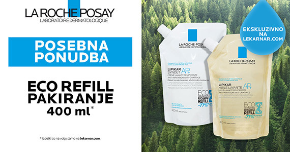 La Roche-Posay Lipikar olje in sindet sta vam na voljo v Eco-Refill embalaži.