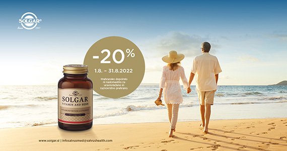 Vsi izdelki Solgar so vam v avgustu na voljo 20% ugodneje.