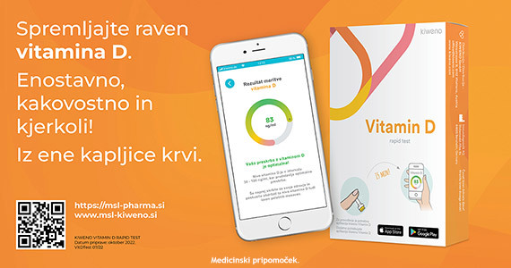 Ob nakupu dveh Kiweno Vitamin D hitrih kvantitativnih testov za samotestiranje prejmete 25% popust.