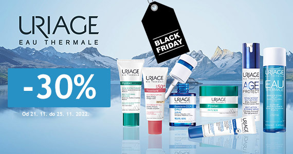 Uriage Black Friday na Lekarnar.com - Vsi izdelki Uriage so vam na voljo 30% ugodneje. - Slika 1