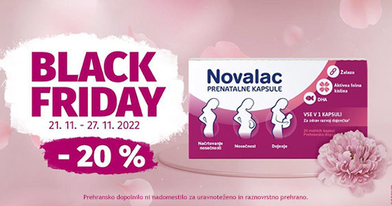 Novalac Prenatal Black Friday - Novalac Prenatal kapsule so vam na voljo 20% ugodneje.