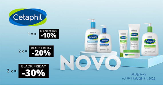 Cetaphil Black Friday na Lekarnar.com - Izdelki Cetaphil so vam na voljo do 30% ugodneje.