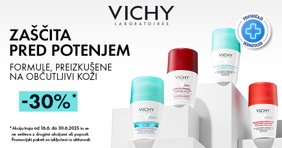 Vichy dezodoranti so vam na voljo kar 30% ugodneje