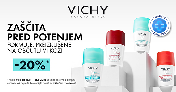 Vichy dezodoranti so vam na voljo 20% ugodneje