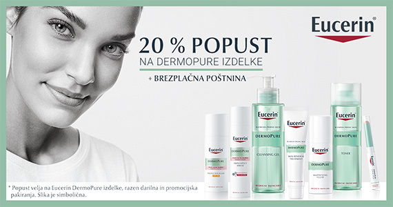 Eucerin DermoPure izdelki so vam na voljo 20 % ugodneje + Brezplačna dostava.