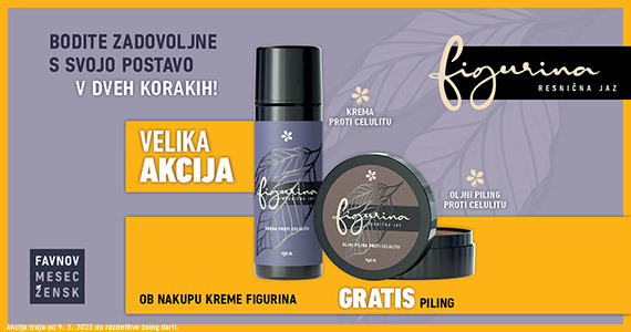 Ob nakupu Favn Figurina kreme proti celulitu prejmete darilo: Favn Figurina oljni piling proti celulitu (140 ml).