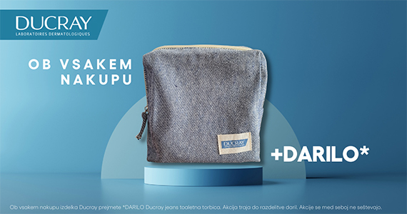 Ducray obdaruje vaše nakupe - ob nakupu vsakega izdelka Ducray prejmete darilo: Jeans kozmetično torbico.