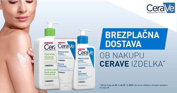 Ob nakupu kateregakoli izdelka CeraVe prejmete brezplačno dostavo.