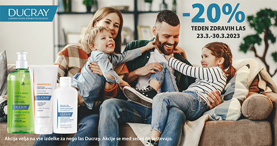 Vsi izdelki za nego las Ducray so vam na voljo 20% ugodneje.