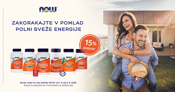 Vsi izdelki NOW so vam na voljo 15% ugodneje.