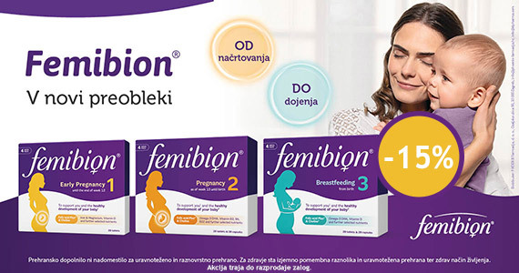 Vsi izdelki Femibion so vam na voljo 15% ugodneje.