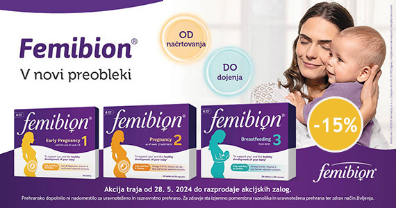 Vsi izdelki Femibion so vam na voljo 15% ugodneje.