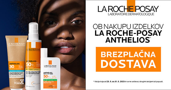 Ob nakupu kateregakoli izdelka La Roche-Posay Anthelios prejmete brezplačno dostavo.