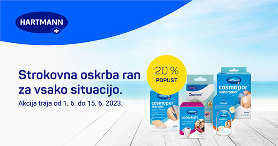 Obliži Cosmopor in Cosmos ter povoji Peha-Haft so vam na voljo 20% ugodneje.
