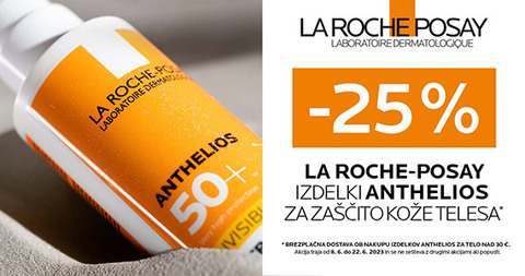 Izdelki La Roche-Posay za zaščito kože telesa so vam na voljo 25% ugodneje + Brezplačna dostava ob nakupu LRP nad 30€.